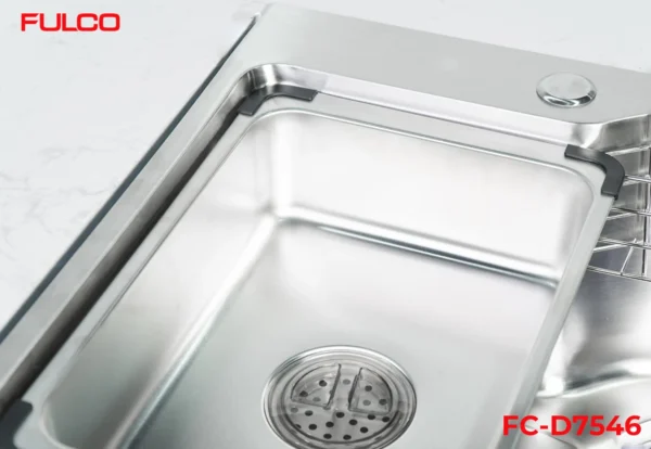 BỘ CHẬU VÒI RỬA1 HỐ INOX304 XƯỚC MỜ CAO CẤP Fulco FC-D7546 thu nhỏ