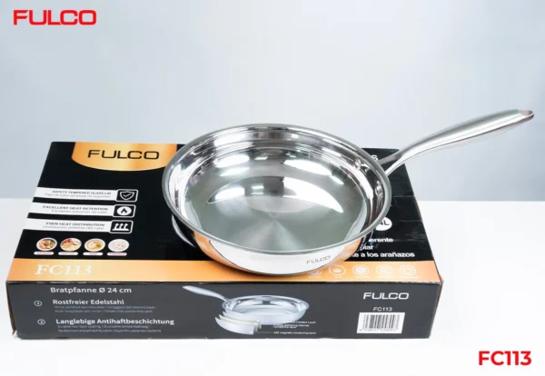 CHẢO INOX 304 LIỀN KHỐI 3 LỚP CAO CẤP Fulco FC113 phóng to