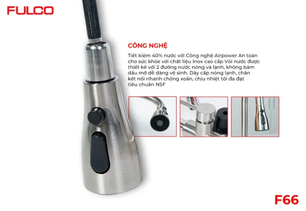 VÒI RỬA Fulco F66 thu gọn