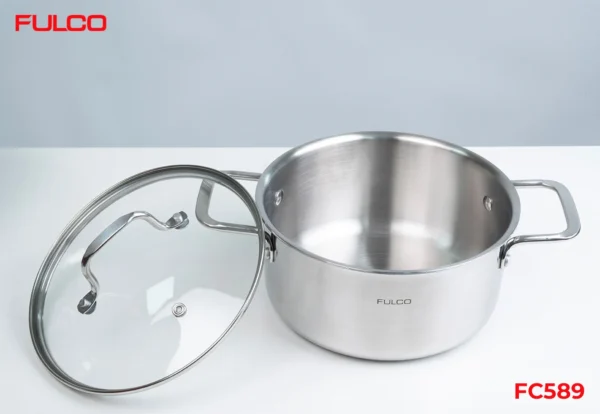 BỘ NỒI FULCO CAO CẤP 4 MÓN INOX 304 LIỀN KHỐI 3 LỚP Fulco FC589 phóng to