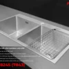 Chậu rửa 2 hố cân sus304 mặt trước