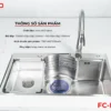 BỘ CHẬU VÒI RỬA1 HỐ INOX304 XƯỚC MỜ CAO CẤP Fulco FC-D7546 toàn cảnh