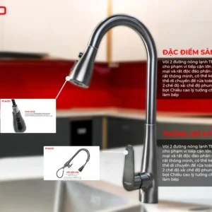 Vòi rửa fulco rút dây mặt trước