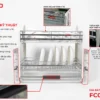 Giá bát đĩa nâng hạ fulco mặt trước