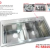 Chậu rửa 2 hố sus304 mặt trước