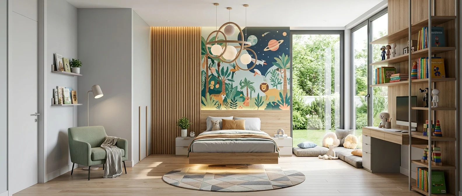 Thiết kế nội thất phòng trẻ em an toàn, vui mắt và lớn cùng bé