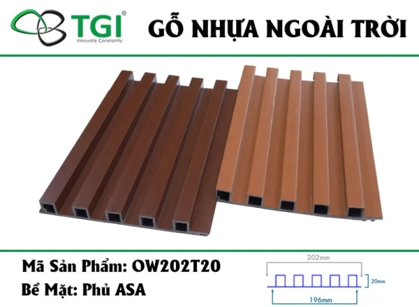 Go nhua composite ngoai troi mặt trước