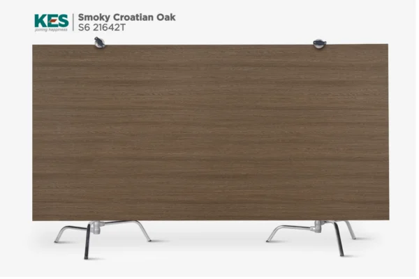 MDF phủ Melamine Smoky Croatian Oak KES S6 21642T mặt sau