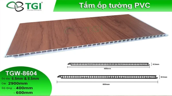 Tấm Ốp PVC Vân Gỗ 400mm TGW-804 mặt sau