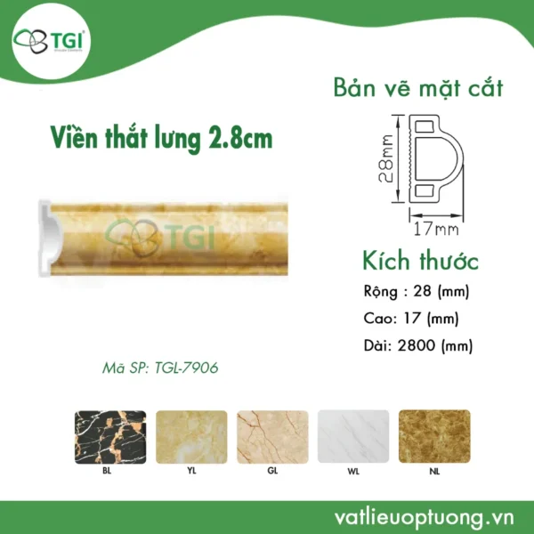 Vien that lung 2 8cm mặt trước