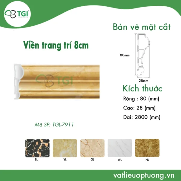 Duong vien trang tri 8cm mặt trước