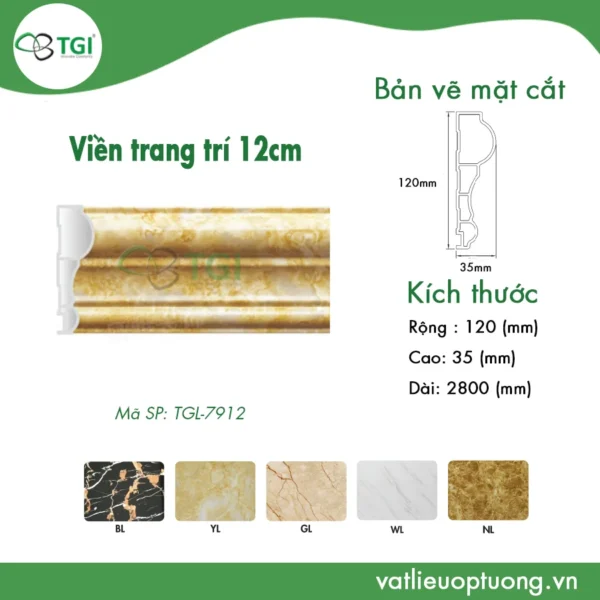 Duong vien trang tri 12cm mặt trước