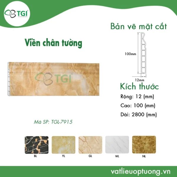 Duong chan tuong 12cm mặt trước