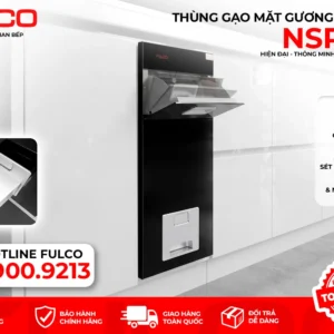 Thùng gạo âm tủ mặt trước
