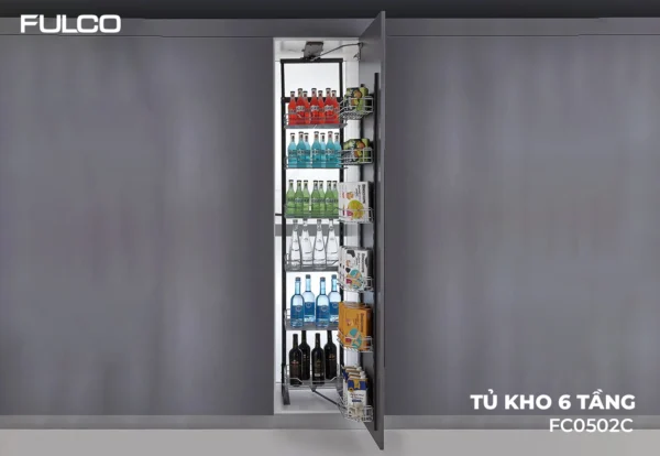 Tủ kho 6 tầng inox 304 mặt trước