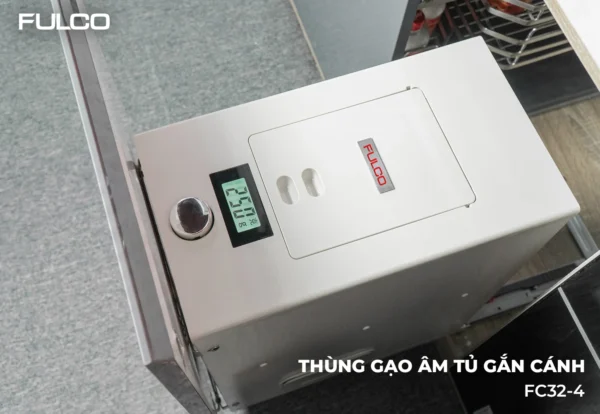 Thùng gạo âm tủ fulco fc32-4 mặt trước