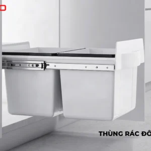Thùng rác đôi gắn cánh 400mm mặt trước