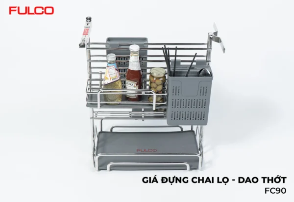 Giá đựng chai lọ dao thớt mặt trước