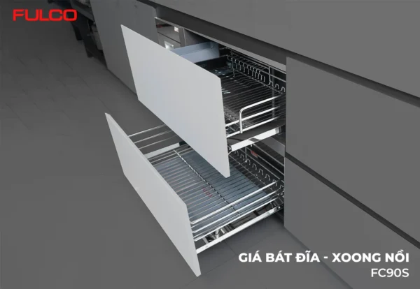 Giá bát đĩa xoong nồi mặt trước