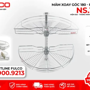 Mâm xoay tủ bếp 180 độ mặt trước