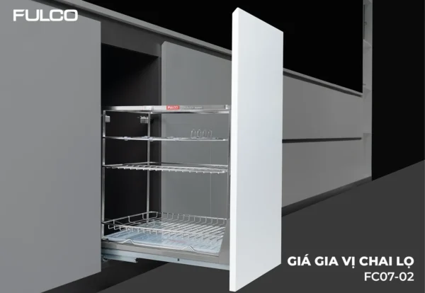 Giá đựng chai lọ dao nan vuông mặt trước