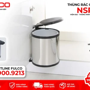 Thùng rác inox gắn cánh mặt trước