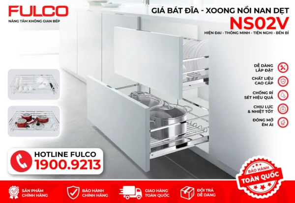 Giá bát đĩa xoong nồi nan vuông mặt trước