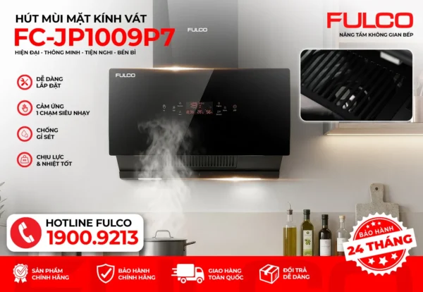 Hút mùi fulco kinh vát hiện đại mặt trước