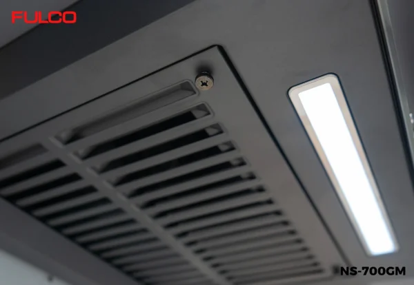 HÚT MÙI KÍNH CONG PHÍM CƠ Fulco NS-700GM phía trên