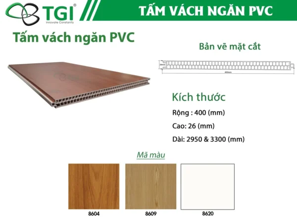 Tấm Vách Ngăn PVC mặt sau