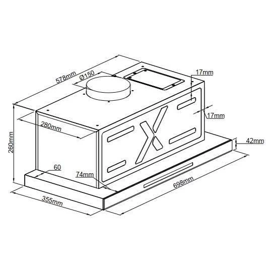 HÚT MÙI ÂM TỦ FULCO CAO CẤP Fulco FCJP350K7 mặt sau