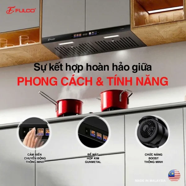 HÚT MÙI ÂM TỦ FULCO CAO CẤP Fulco FCJP350K7 thu gọn