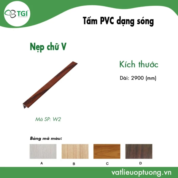 Nẹp chữ v w2 mặt trước