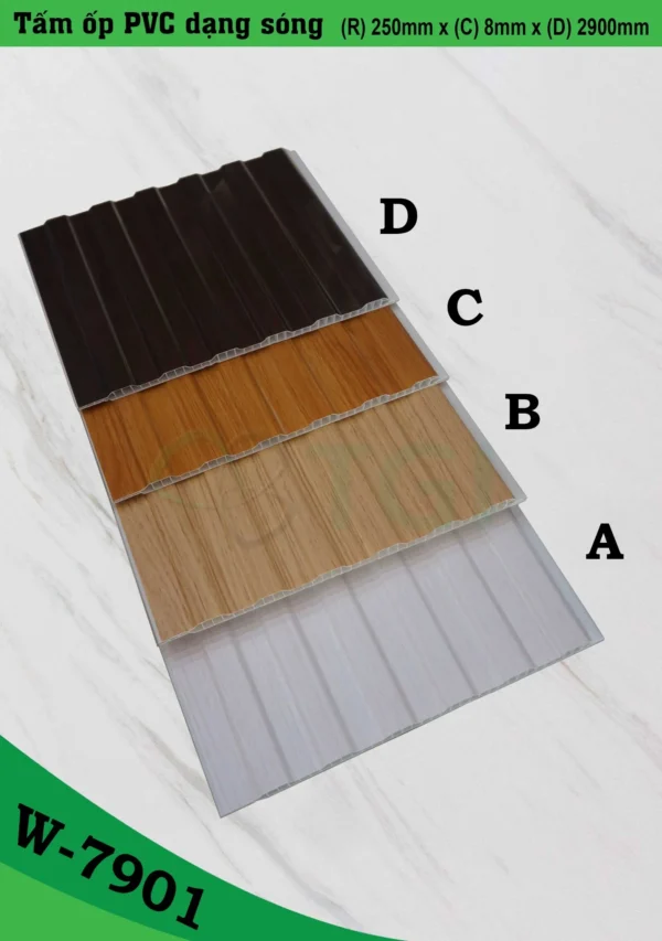 Tấm Ốp PVC Dạng Sóng W-7901 mặt sau