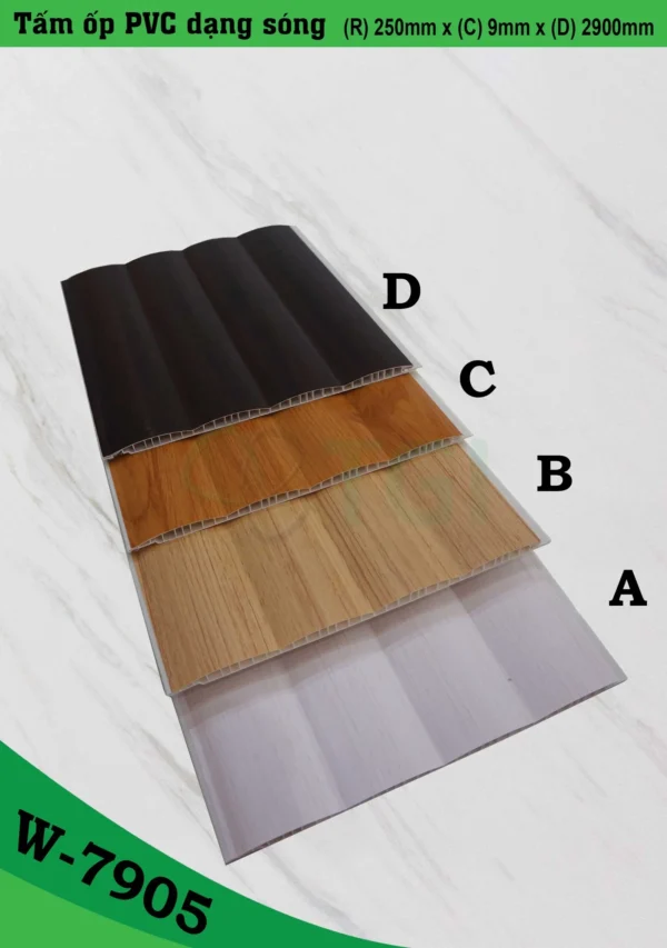 Tấm Ốp PVC Dạng Sóng W-7905 mặt sau