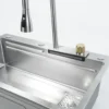 BỘ CHẬU VÒI RỬA 1 HỐ THÁC NƯỚC INOX304 XƯỚC MỜ CAO CẤP Fulco FCB7546 phóng to