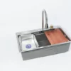 BỘ CHẬU VÒI RỬA 1 HỐ THÁC NƯỚC INOX304 XƯỚC MỜ CAO CẤP Fulco FCB7546