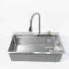 BỘ CHẬU VÒI RỬA 1 HỐ THÁC NƯỚC INOX304 XƯỚC MỜ CAO CẤP Fulco FCB7546 mặt sau