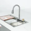 Chậu rửa 1 hố thác nước mặt trước