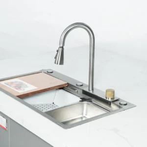 Chậu rửa 1 hố thác nước mặt trước
