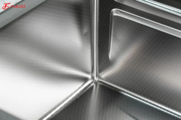BỘ CHẬU VÒI RỬA 1 HỐ THÁC NƯỚC INOX304 XƯỚC MỜ CAO CẤP Fulco FC-B7546 phóng to