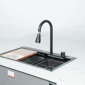 Chậu rửa 1 hố thác nước mặt trước