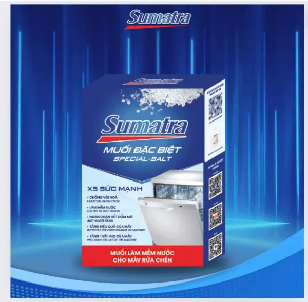 Muối làm mềm nước sumatra mặt trước