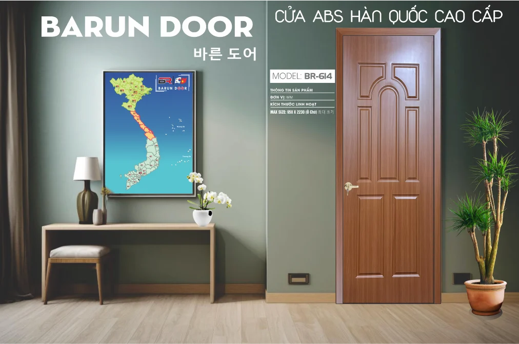 Cửa hoa văn BR-614 BARUN với vòm kép đối xứng phong cách hoài cổ