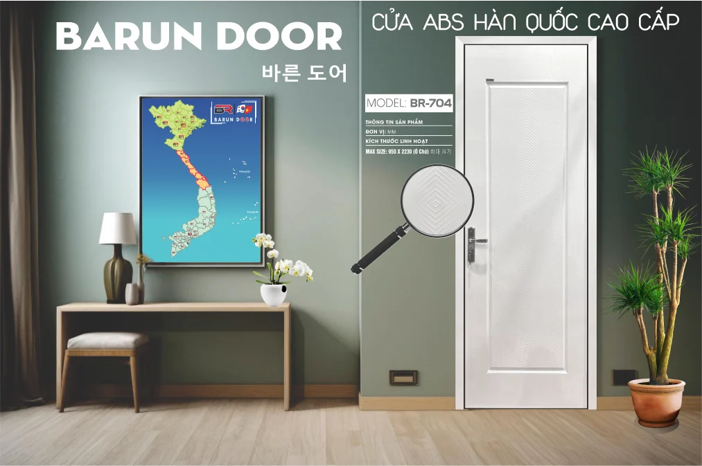 Hình 3D cửa hoa văn BR-704 panel vân xương cá trung tâm