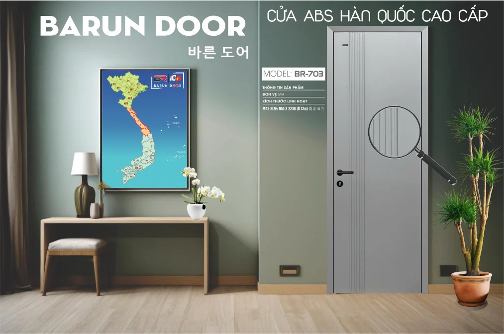 Hình 3D cửa hoa văn BR-703 với dải huỳnh âm lệch và sọc dọc