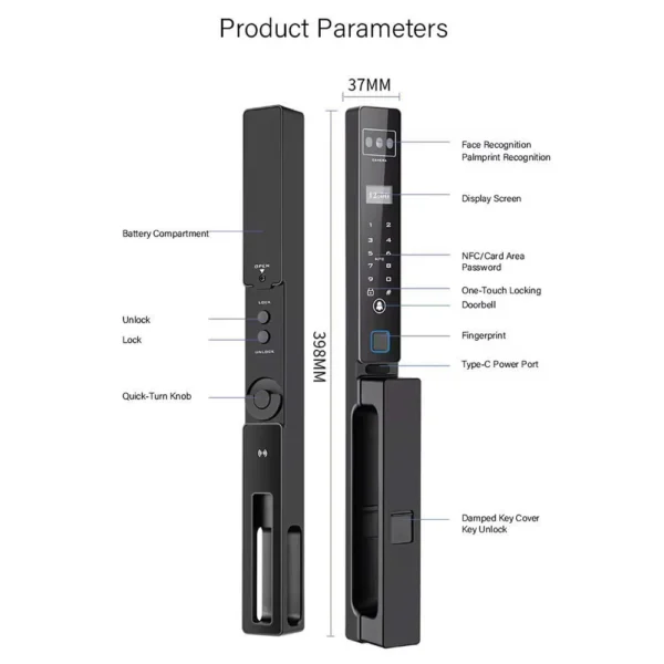 Khóa Cửa Nhôm Xingfa Face ID Mialock 6in1 MIA-K9 ảnh tham khảo