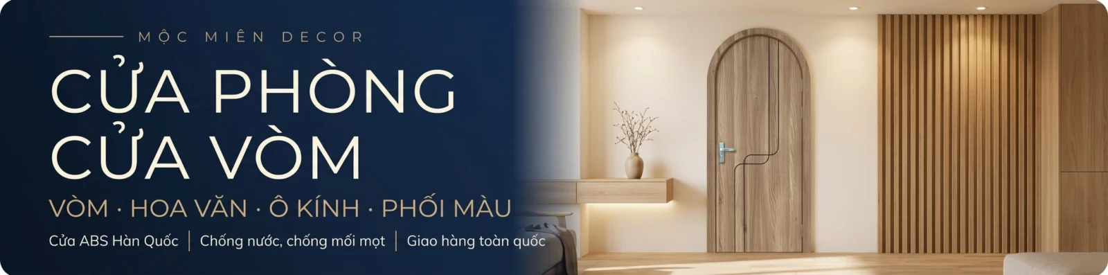 ửa vòm ABS Hàn Quốc BARUN – danh mục cửa phòng, cửa vòm Mộc Miên Decor