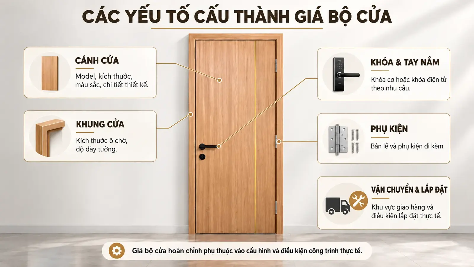 Các yếu tố cấu thành giá bộ cửa chỉ nhôm BR-904