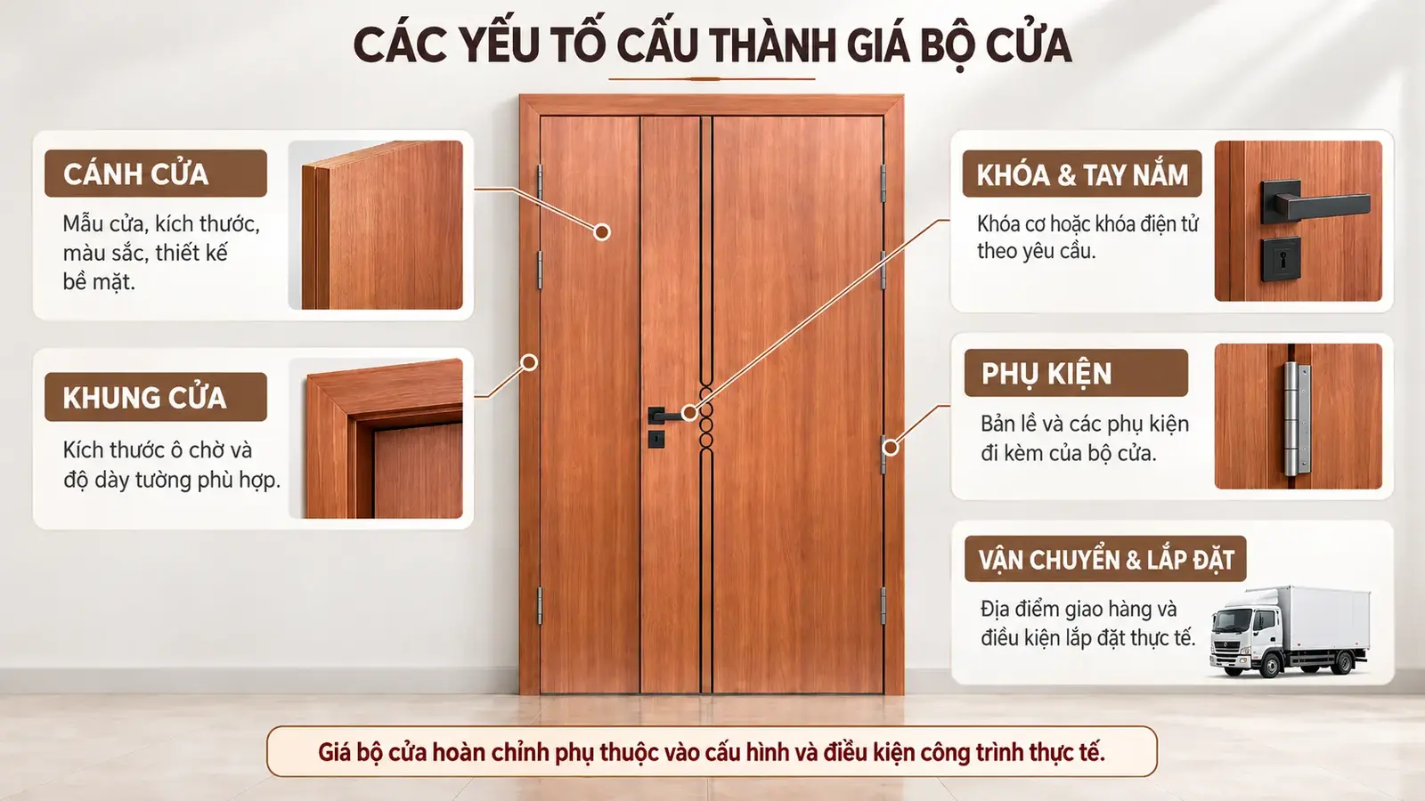 Các yếu tố cấu thành giá bộ cửa MBC BR-523 BARUN